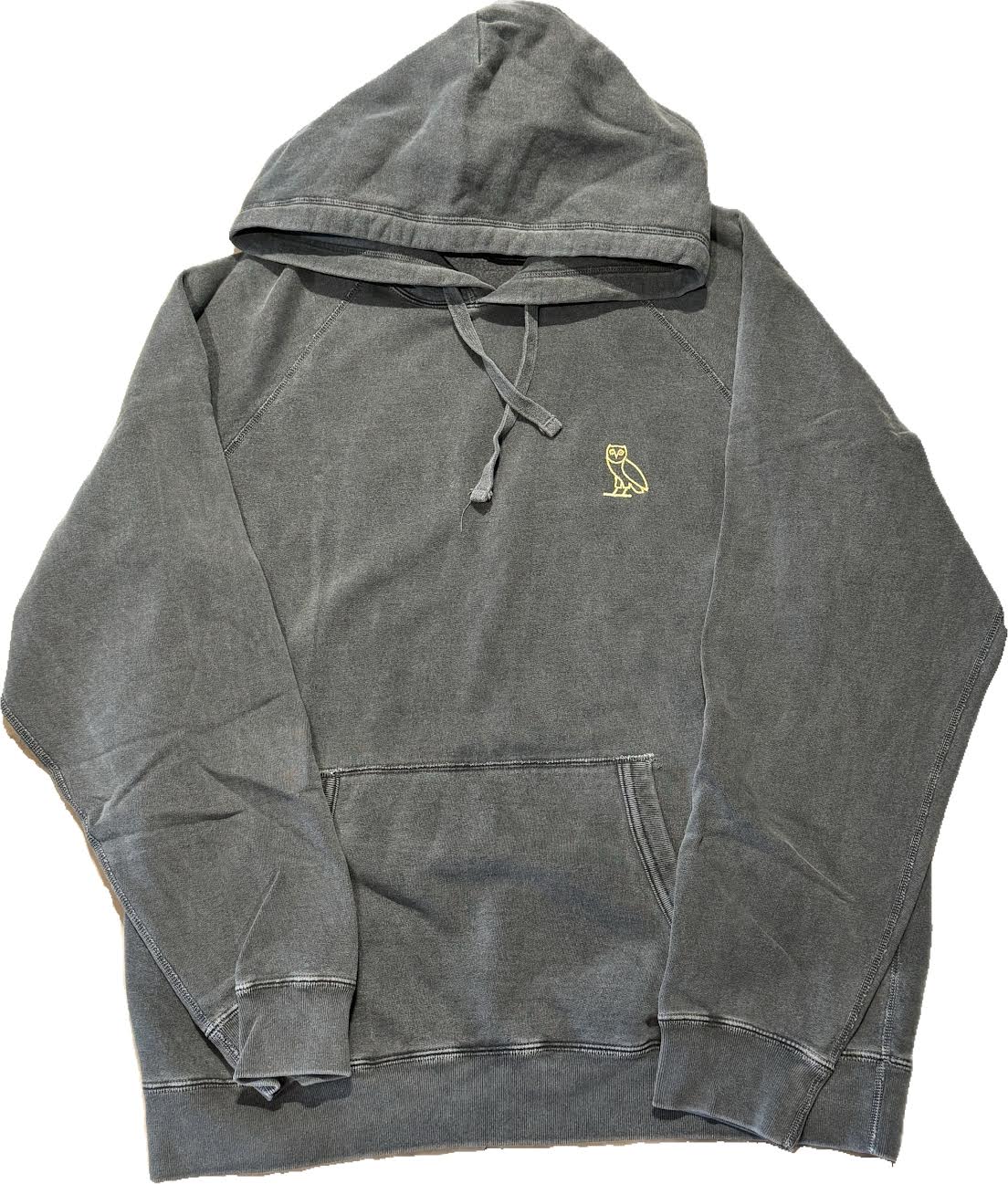 Ovo Pigment Dyed Embroidered Owl Hoodie Grey (Preowned)