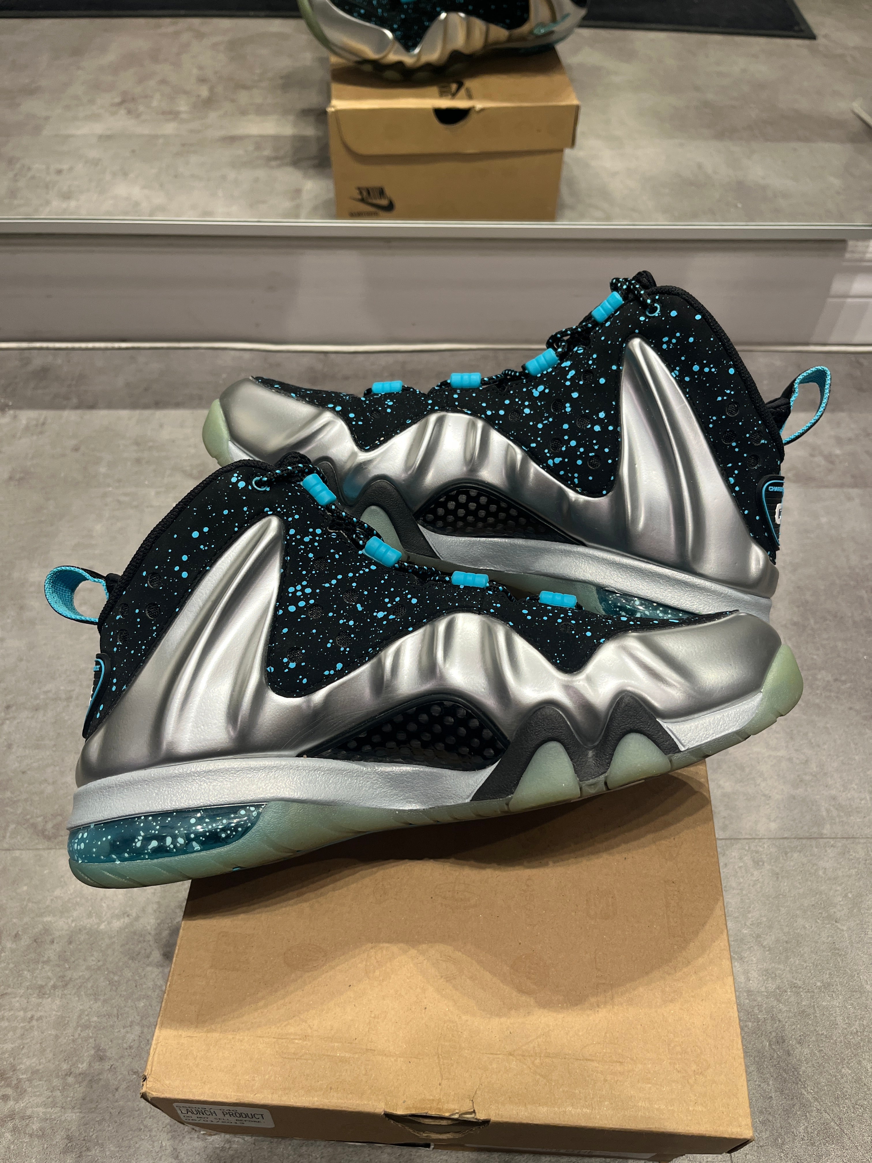 Nike Barkley Posite Max Metallic Silver Gamma Blue (Preowned)