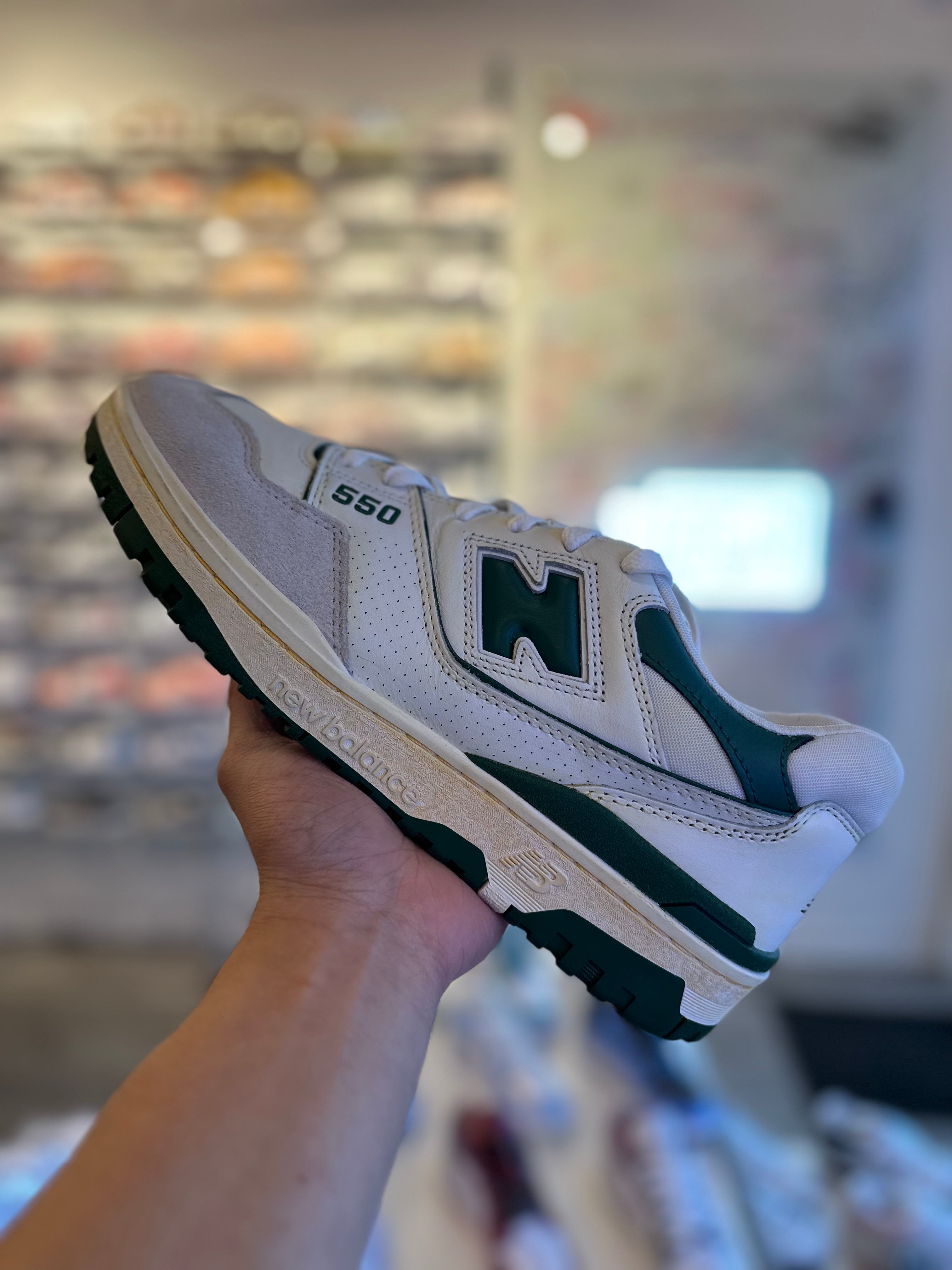 New Balance 550 White Green *Aged Custom* (Preowned)