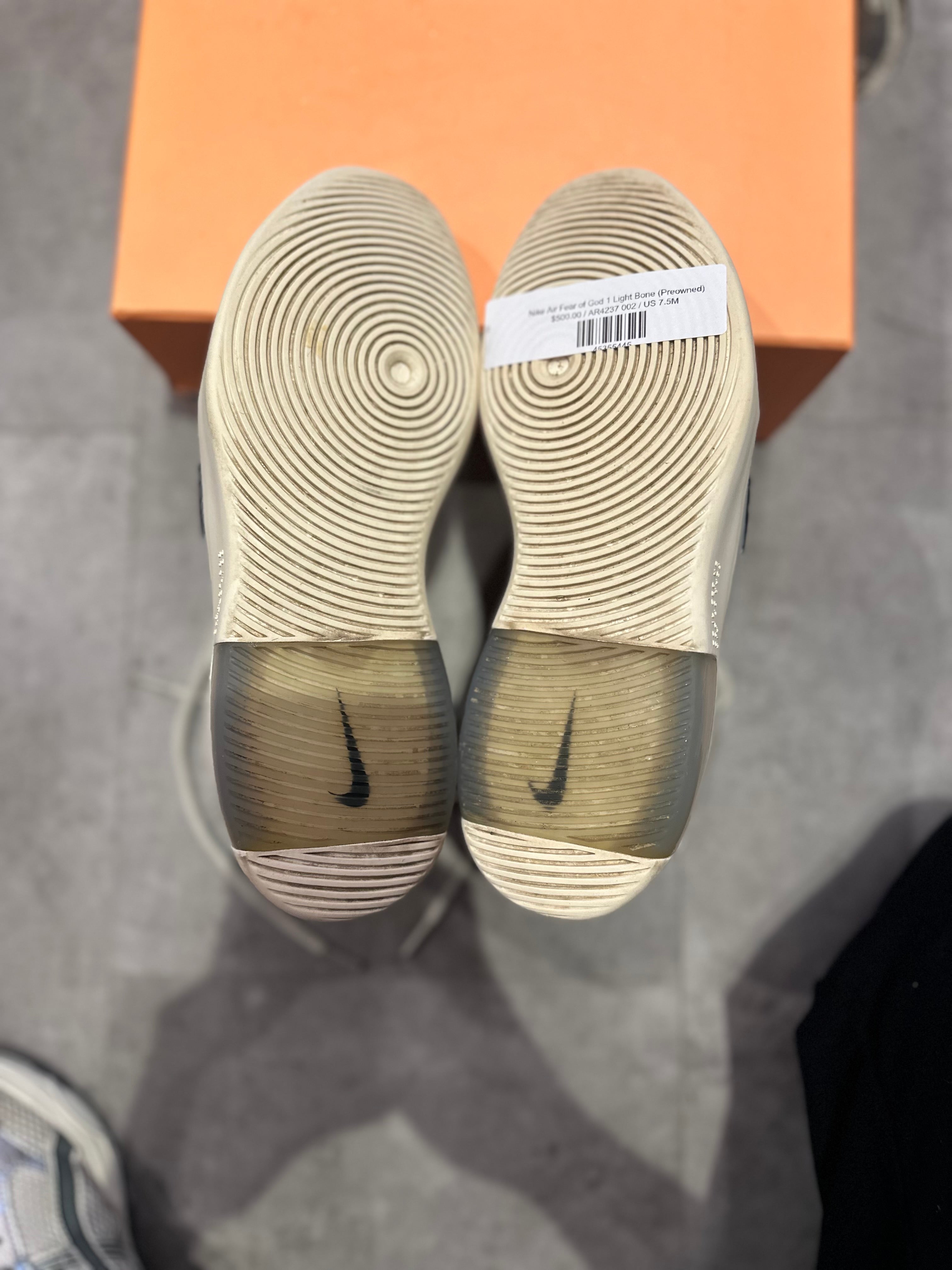 Nike Air Fear of God 1 Light Bone, pre-owned, US Men's 7.5 – photo 7 of 7