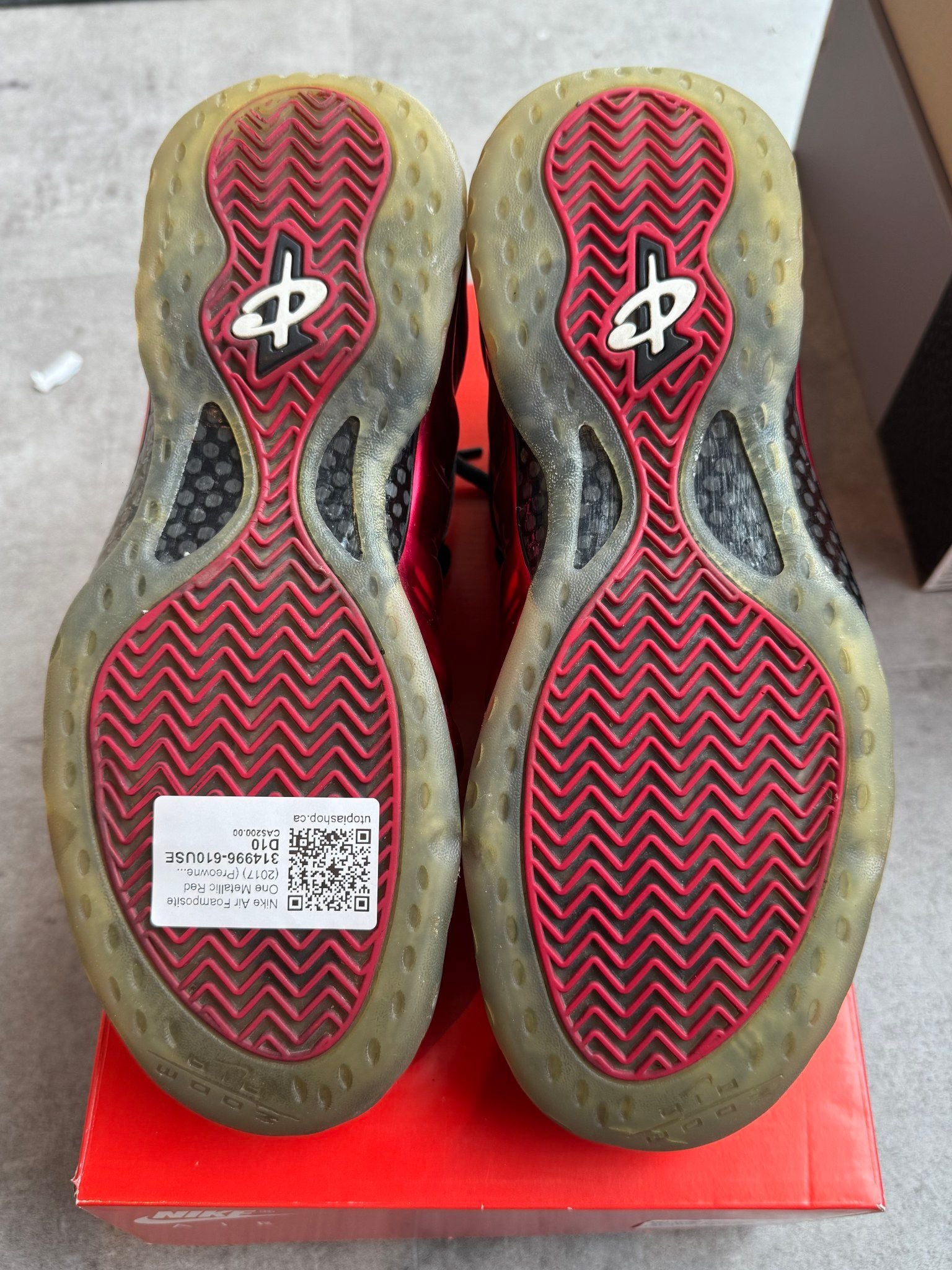 Nike Air Foamposite One Metallic Red (2017), pre-owned, US Men's 10 – photo 7 of 7