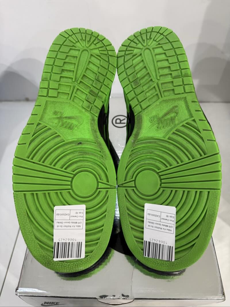 Nike Air Rubber Dunk Off-White Green Strike, pre-owned, US Men's 10 – photo 7 of 7