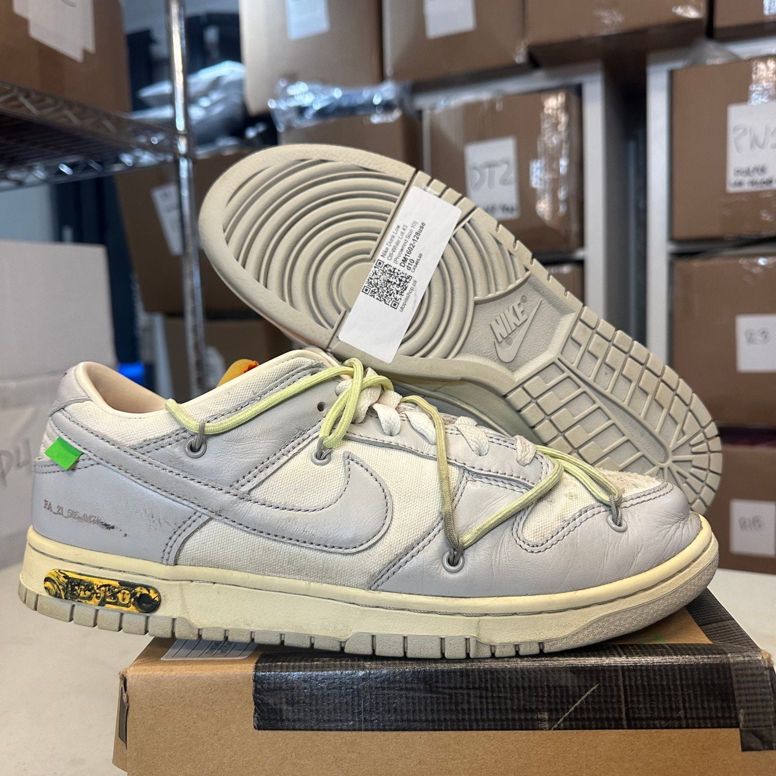 Nike Dunk Low Off-White Lot 43, pre-owned, US Men's 10 – photo 2 of 7