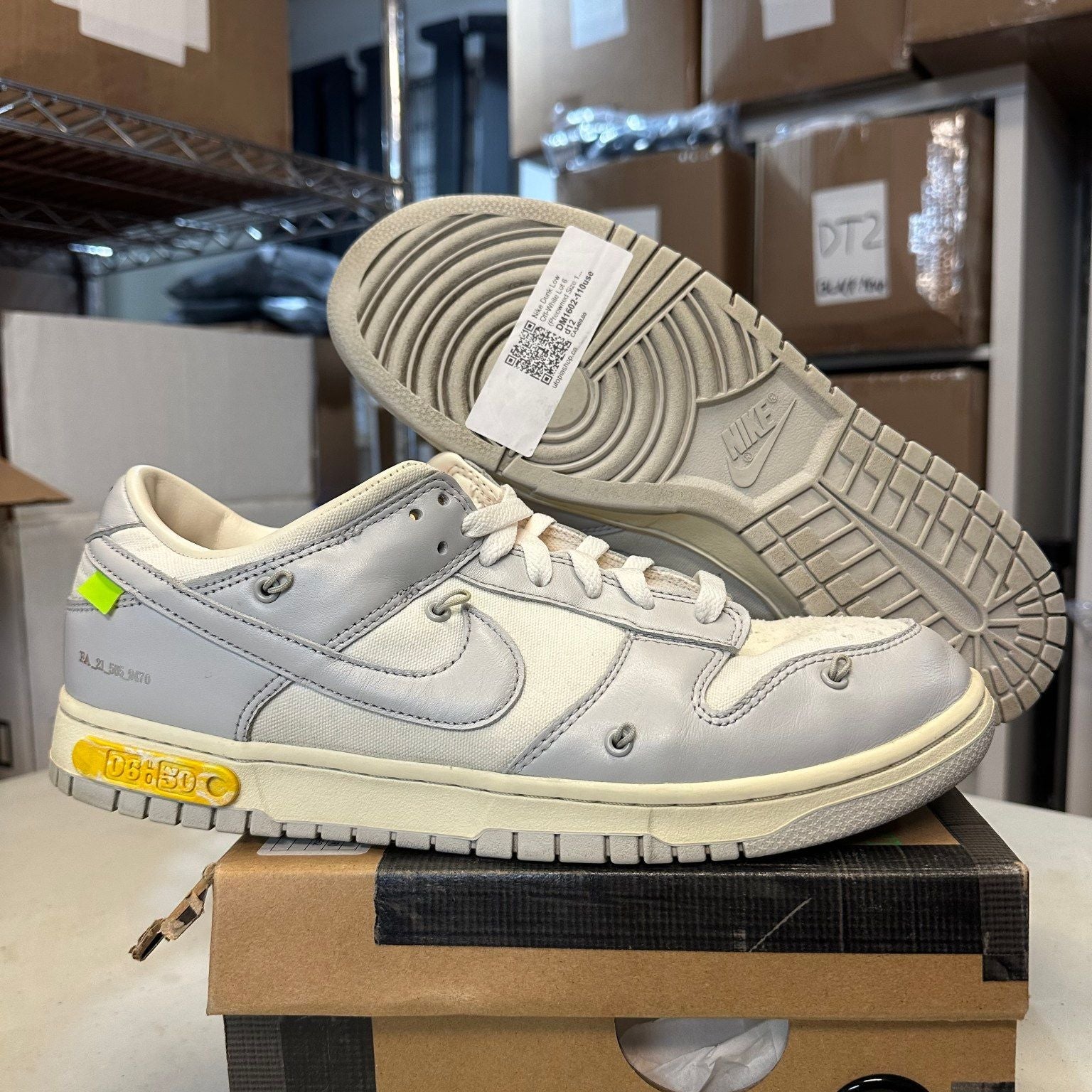 Nike Dunk Low Off-White Lot 6 (No Rope Laces), pre-owned, US Men's 12 – photo 2 of 7