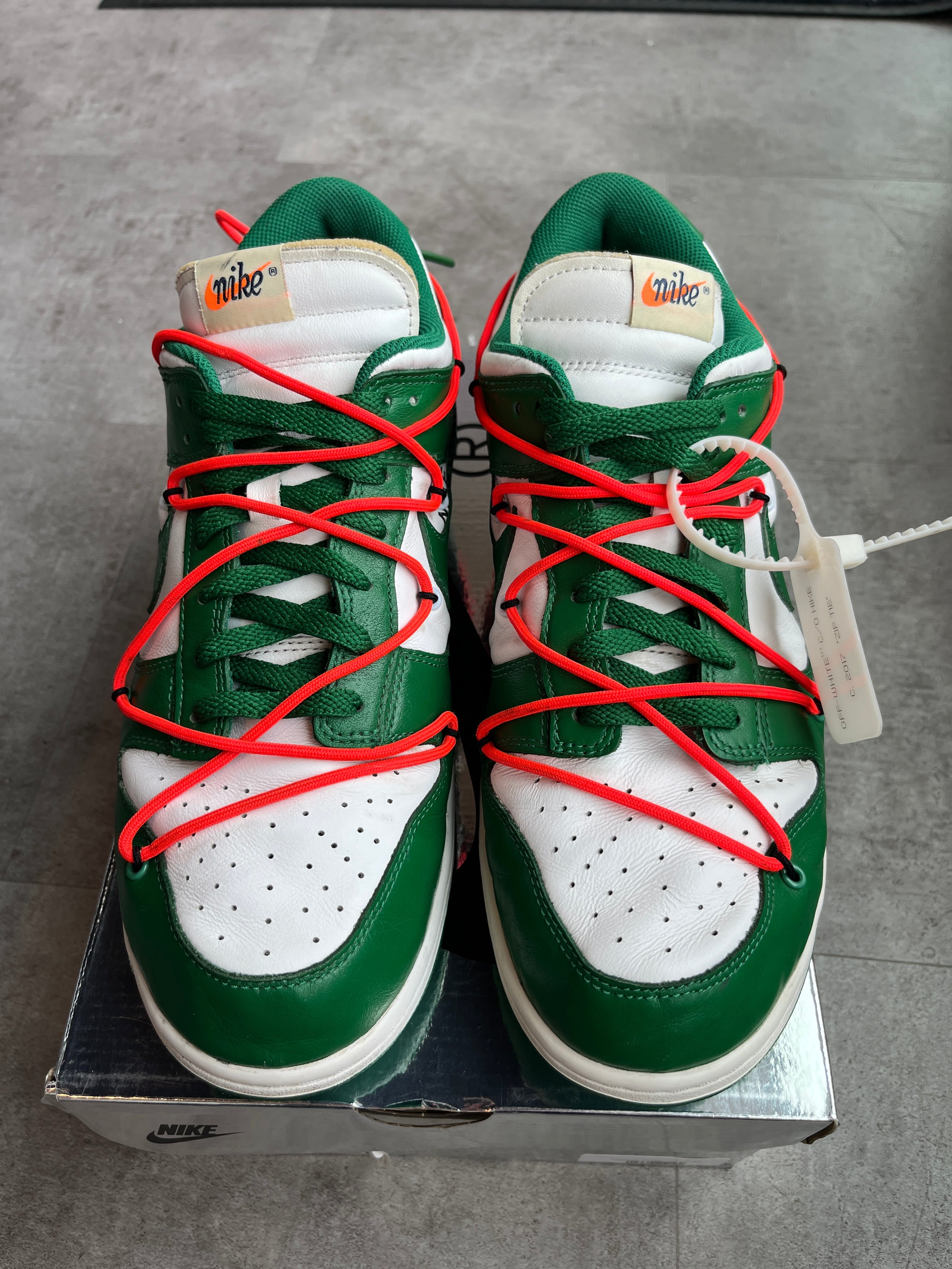 Nike Dunk Low Off-White Pine Green, pre-owned, US Men's 12 – photo 3 of 7