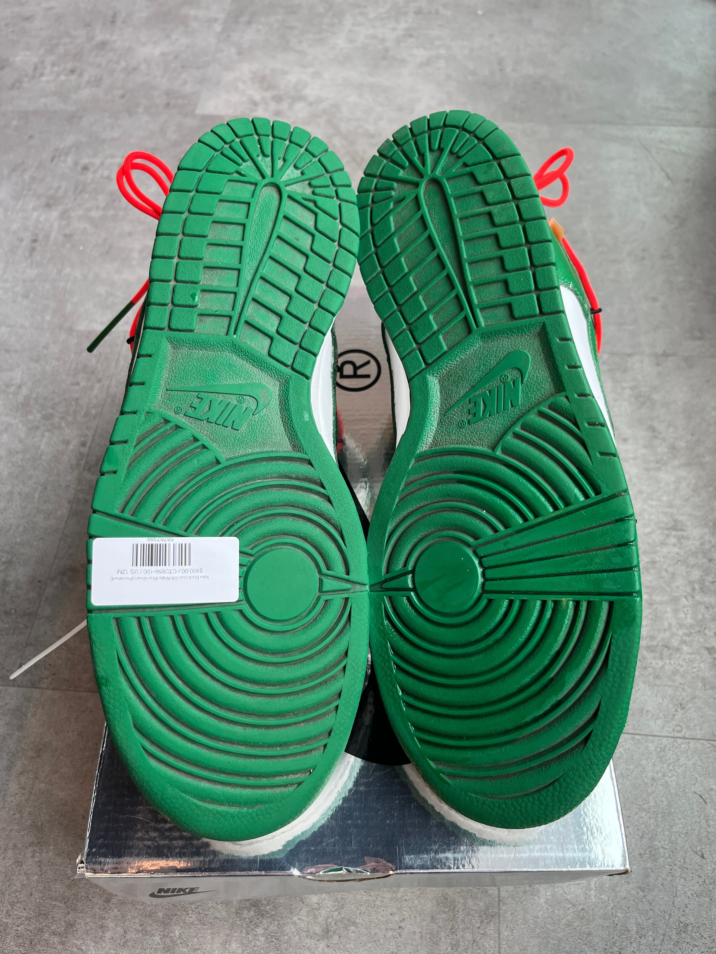 Nike Dunk Low Off-White Pine Green, pre-owned, US Men's 12 – photo 7 of 7
