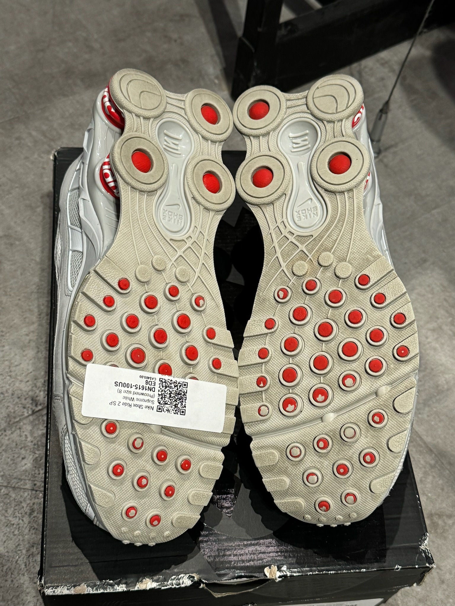 Nike Shox Ride 2 SP Supreme White, pre-owned, US Men's 8 – photo 7 of 7