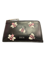 Dior x Kaws Zipped Card and Coin Holder Pink Bees Black (Preowned)