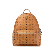 MCM Medium Visetos Stark Backpack Cognac Brown (Preowned)