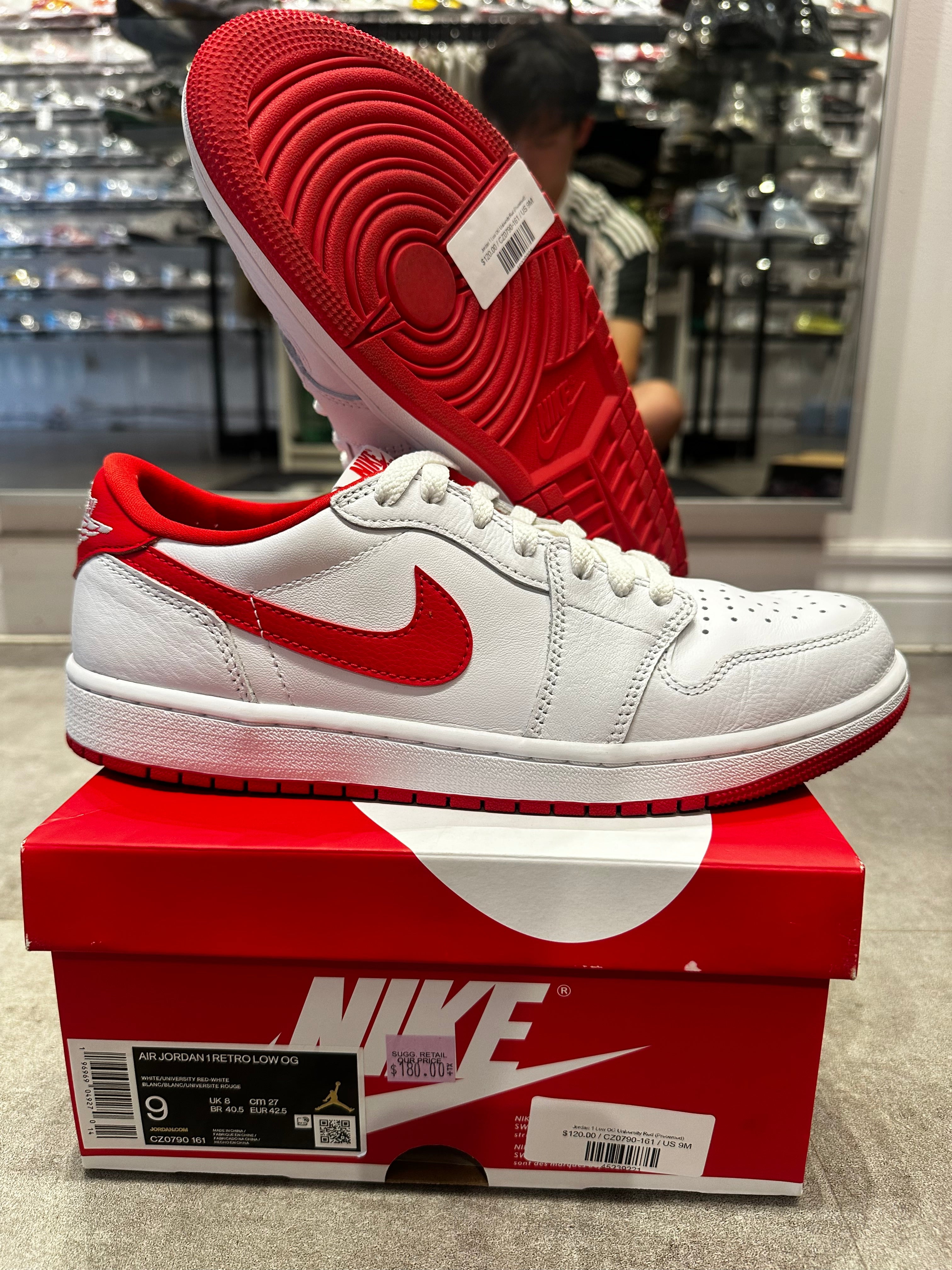 Jordan 1 Low OG University Red (Preowned Size 9)