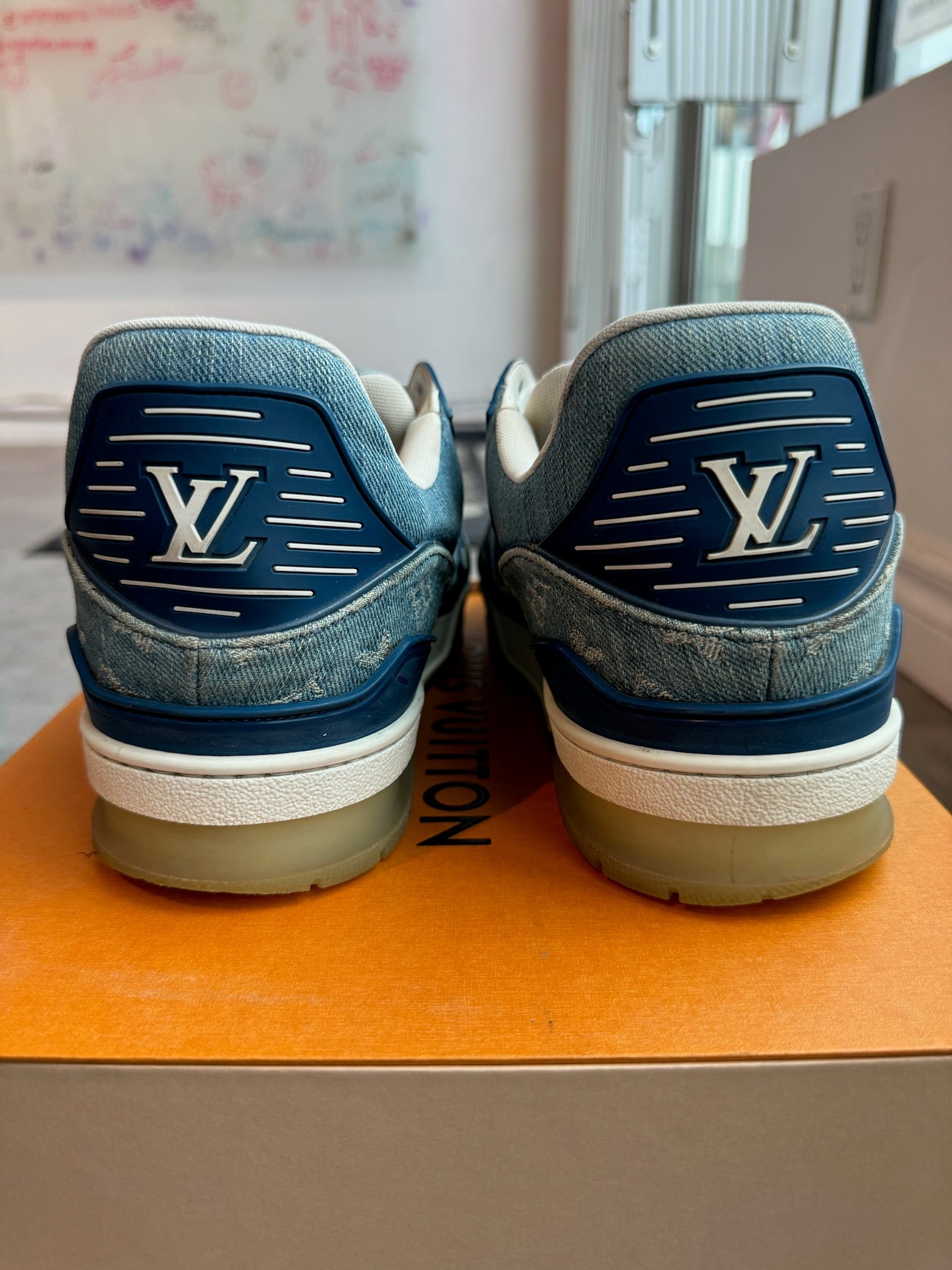 Louis Vuitton Monogrammed Blue Denim LV 408 Trainer SS20 (Preowned)