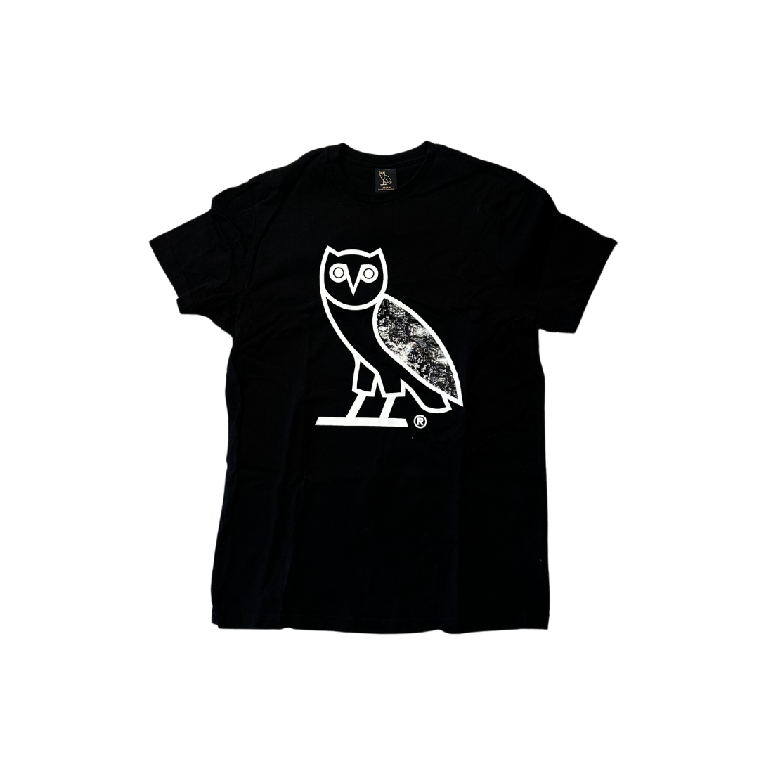 Ovo Grey Snakeskin Owl Tee Black