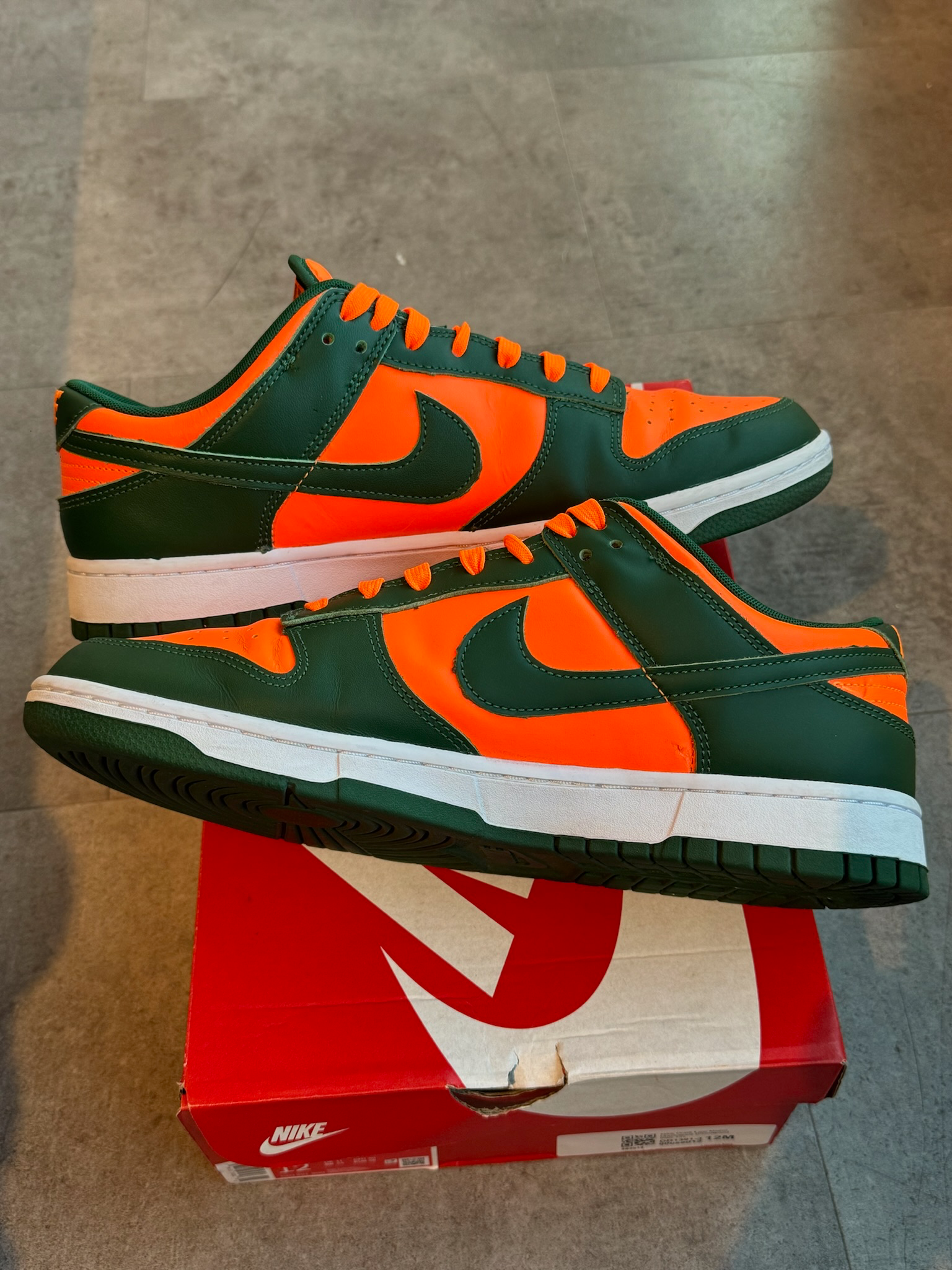 Nike Dunk Low Miami Hurricanes (Preowned Size 12)