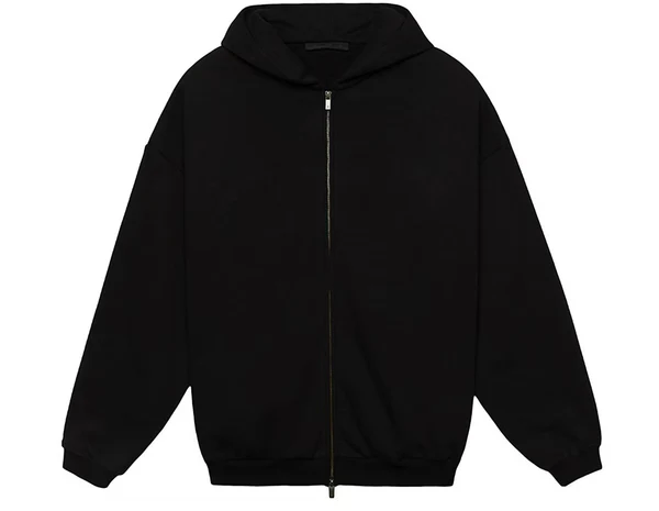 Fear of God Essentials Heavy Fleece Full Zip Hoodie Black (FW24)