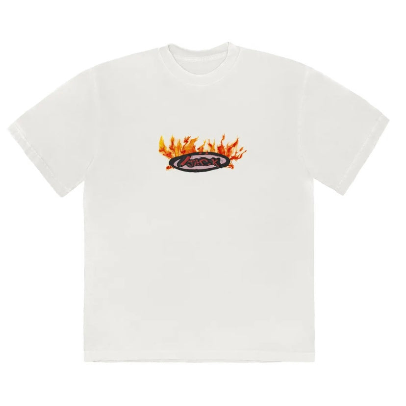 Travis Scott Cactus Jack Flame T-Shirt Cream