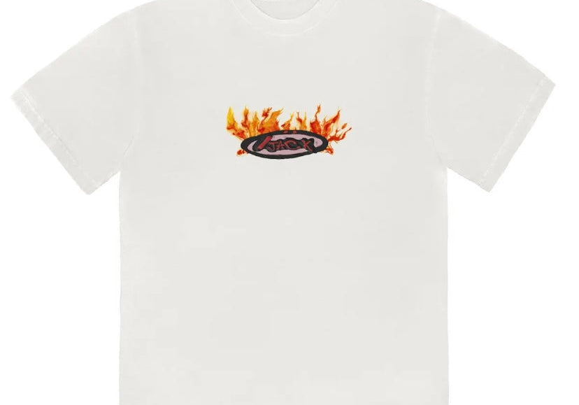 Travis Scott Cactus Jack Flame T-Shirt Cream