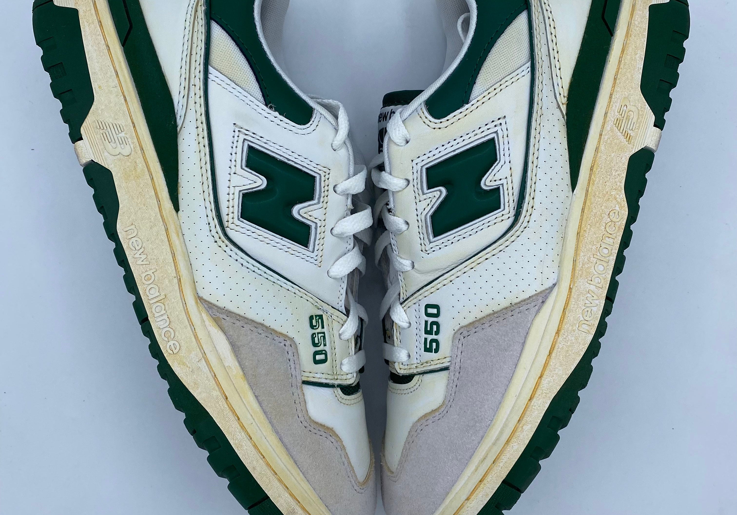 New Balance 550 White Green *Aged Custom* (Preowned)