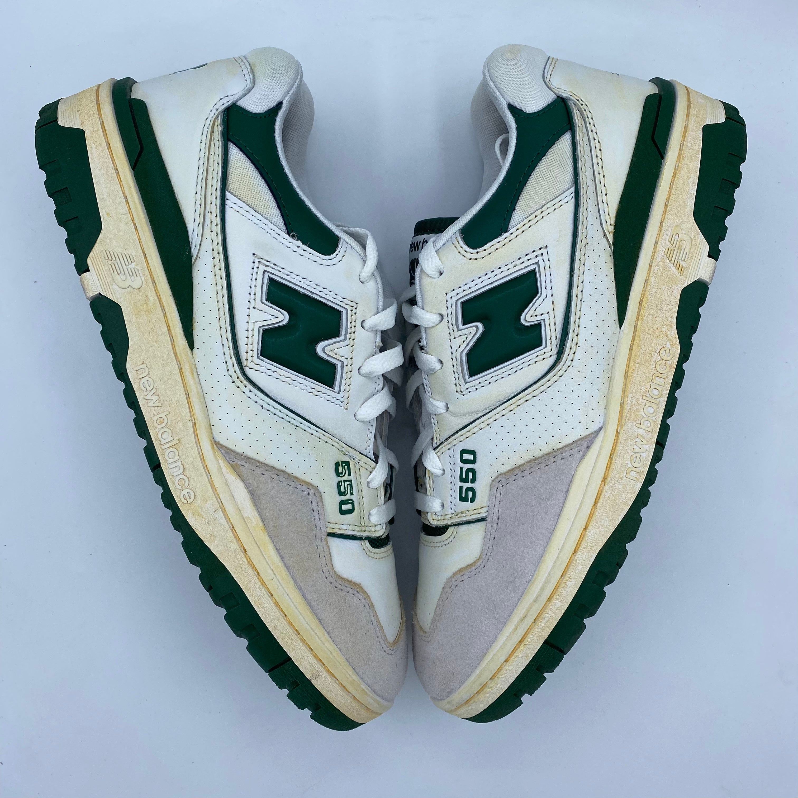 New Balance 550 White Green *Aged Custom* (Preowned)