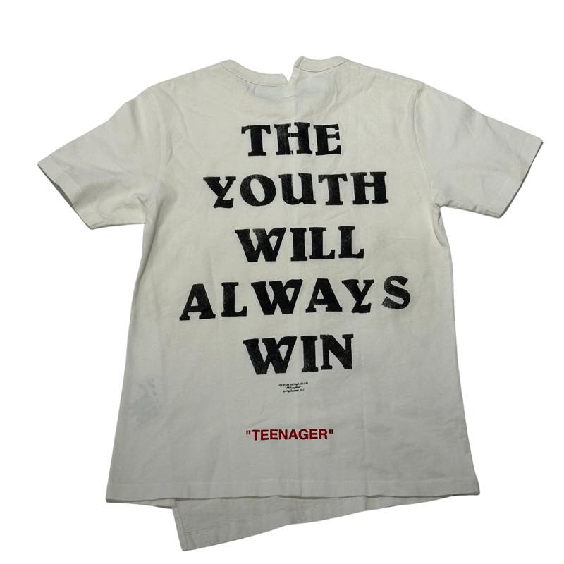 Off-White SS15 The Youth Will Always Win Spliced T-Shirt White, pre-owned, size XS – photo 2 of 2