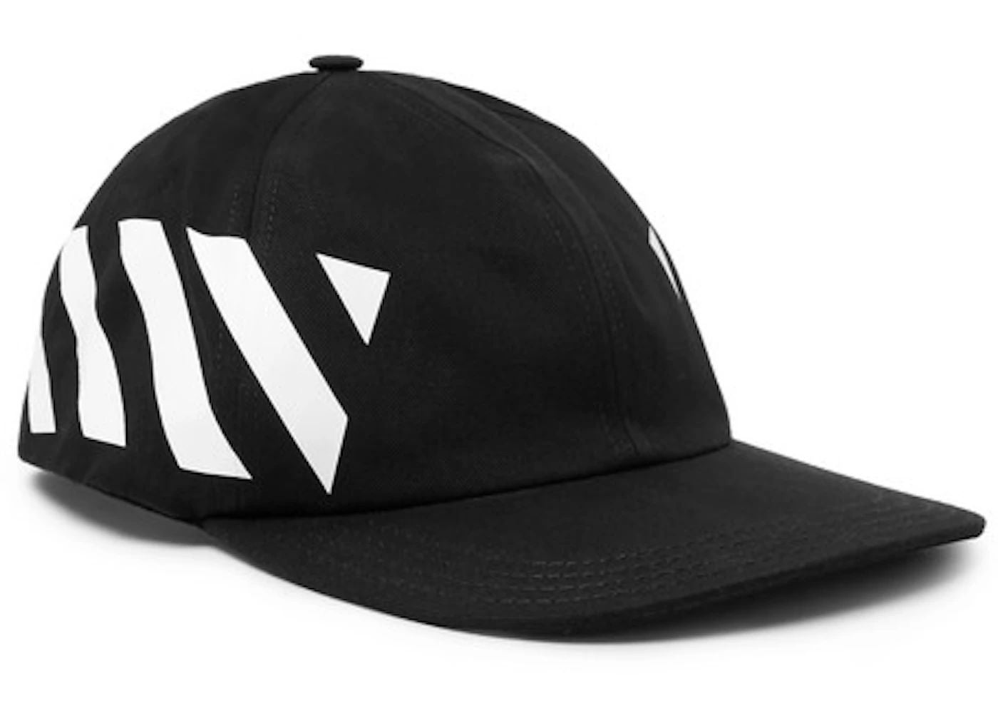 OFF-WHITE Striped Diag Canvas Hat Black/White, pre-owned