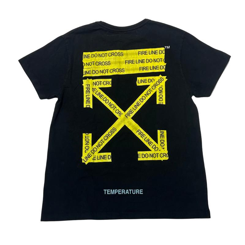 Off-White Temperature Fire Tape T-Shirt Black, pre-owned, size XS – photo 2 of 2