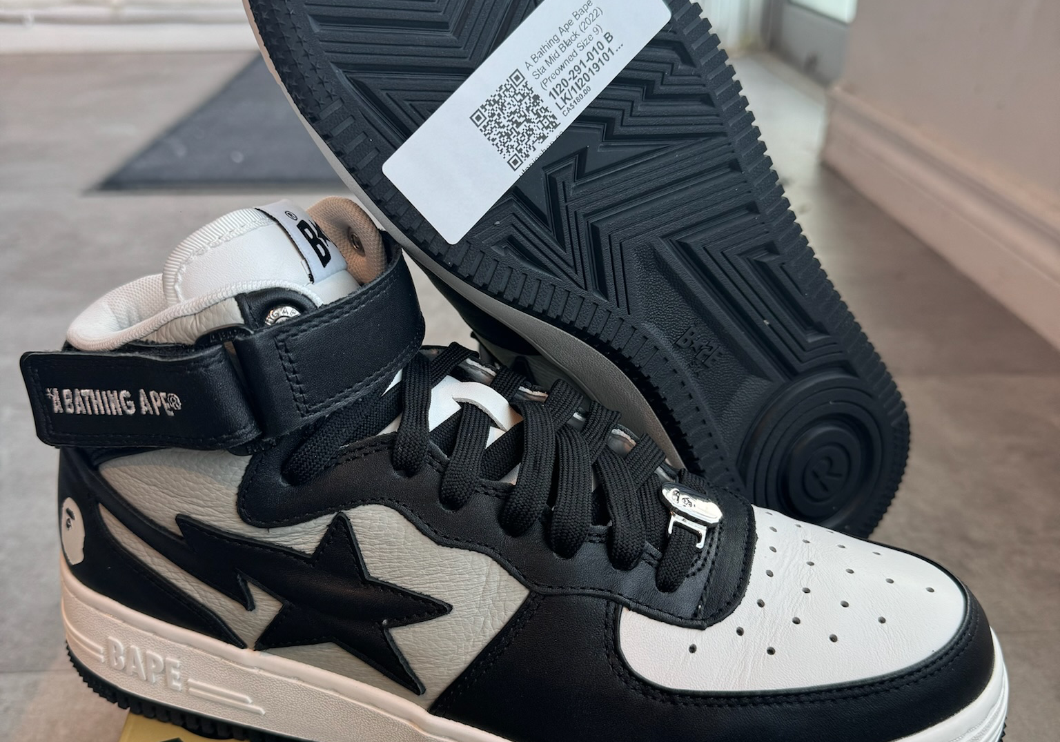 A Bathing Ape Bape Sta Mid Black (2022) (Preowned Size 9)