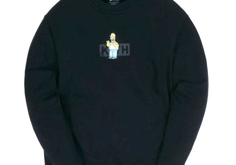 Kith X The Simpsons Homer Box Logo Crewneck Black