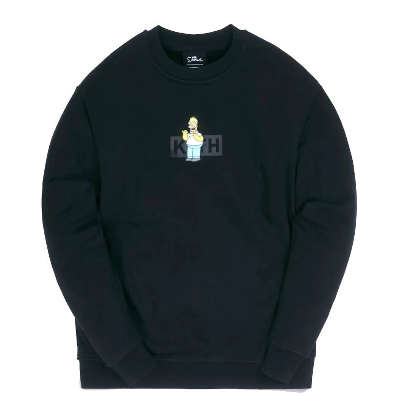 Kith X The Simpsons Homer Box Logo Crewneck Black