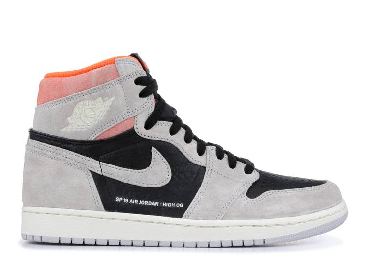 Jordan 1 Retro High Neutral Grey Hyper Crimson (Preowned)