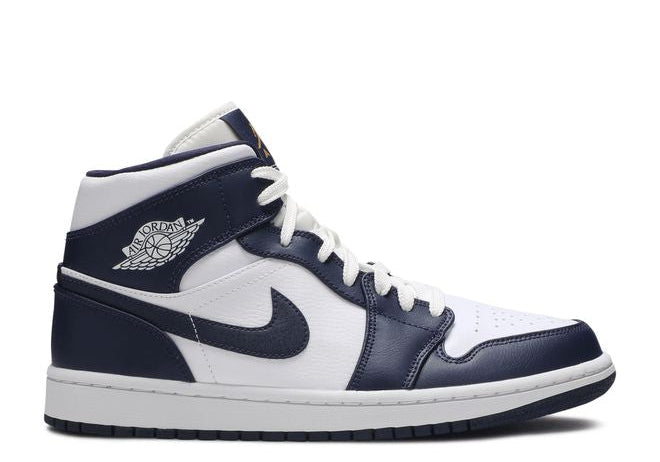 Jordan 1 Mid White Obsidian Metallic Gold