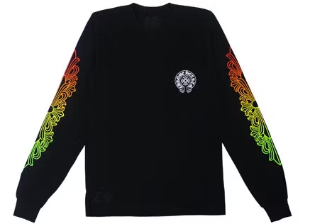 Chrome Hearts Multi-Colour Circle Gradient Floral L/S T-Shirt Black