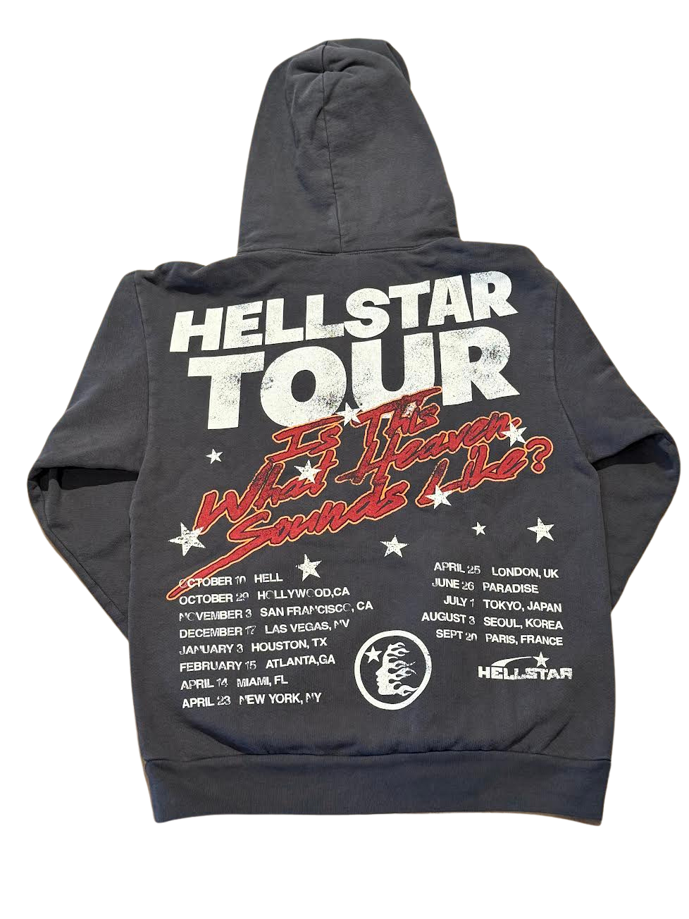 Hellstar Studios Records Tour Hoodie Washed Black (OVERSEAS EXCLUSIVE)