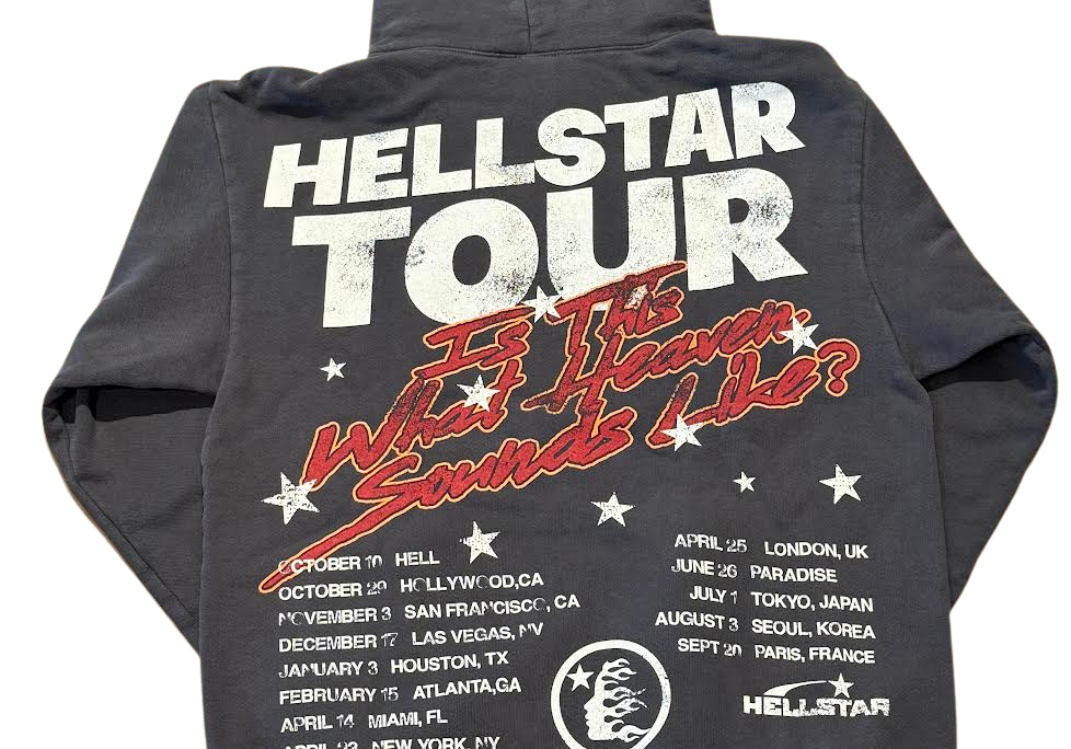 Hellstar Studios Records Tour Hoodie Washed Black (OVERSEAS EXCLUSIVE)