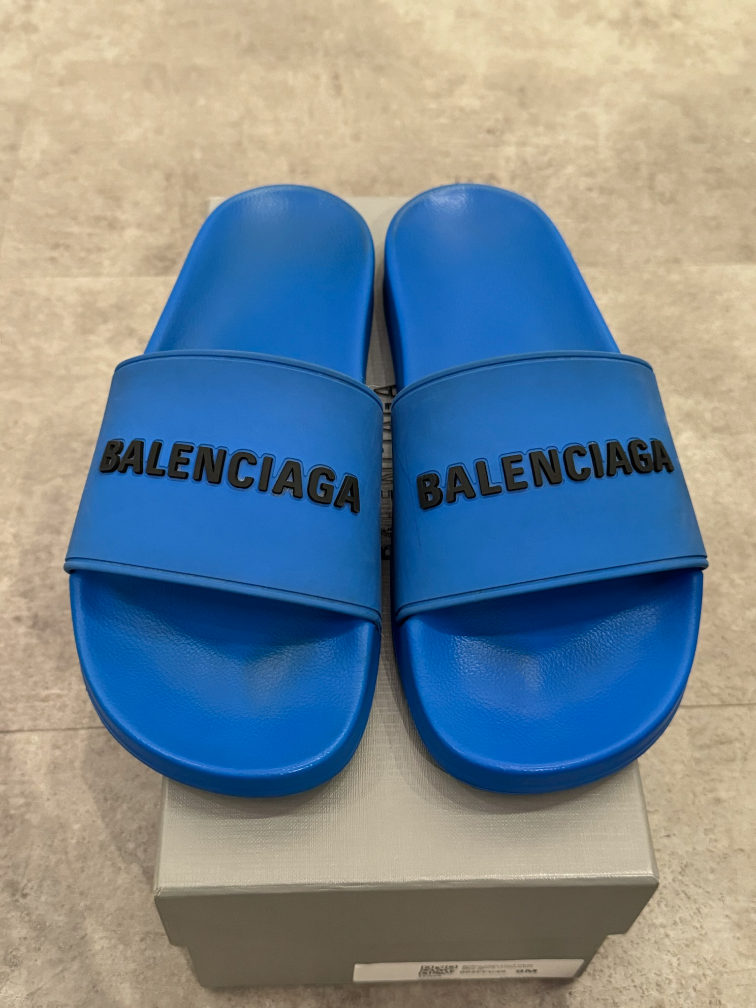 Balenciaga Pool Slide Blue Black (Preowned Size 9)