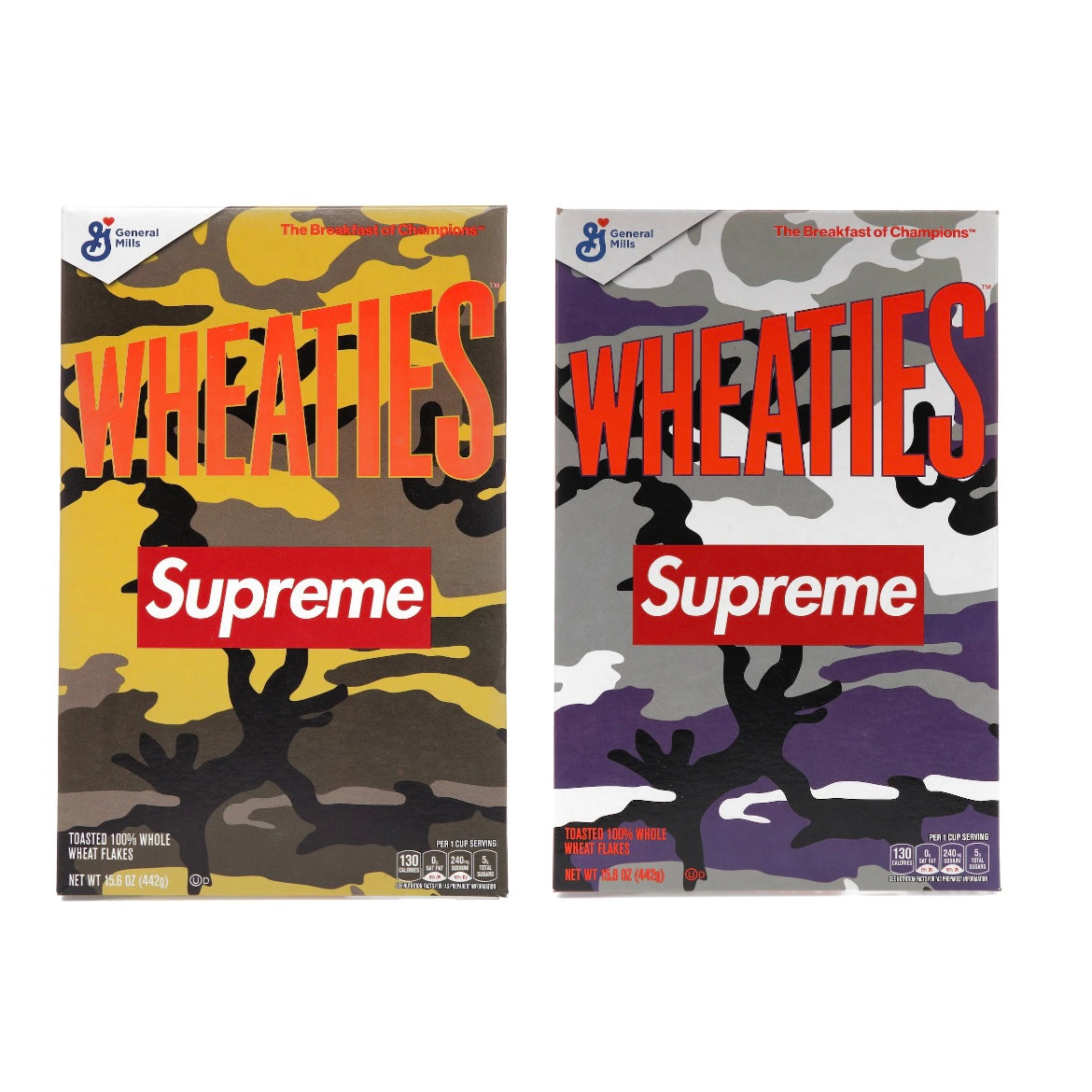 Supreme Wheaties Cereal Box Purple Camo & Orange Camo Set of 2