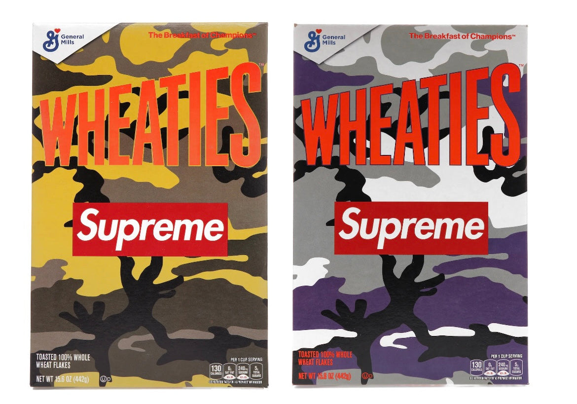 Supreme Wheaties Cereal Box Purple Camo & Orange Camo Set of 2