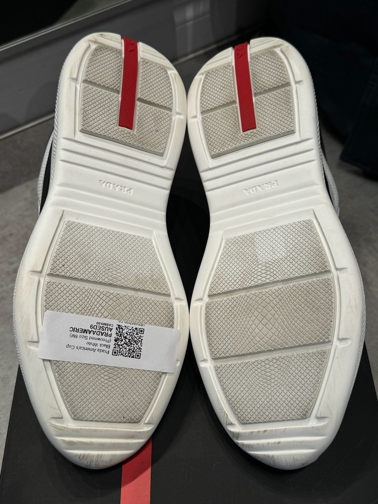 Prada America's Cup Black White, lightly pre-owned, US Men's 8 – photo 7 of 7