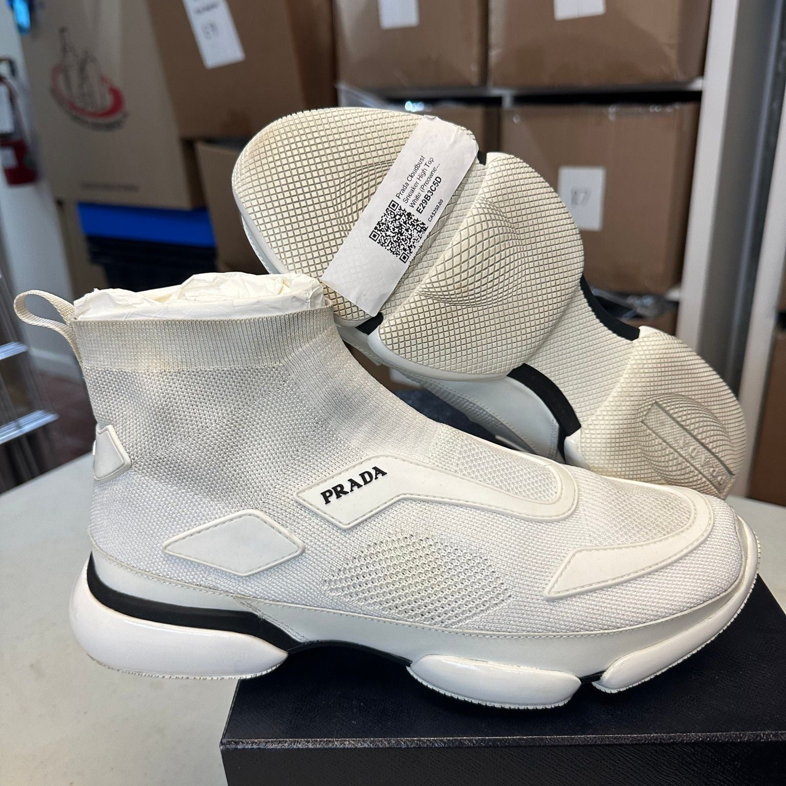 Prada Cloudbust Sneaker High Top White, pre-owned, US Men's 8 – photo 2 of 7