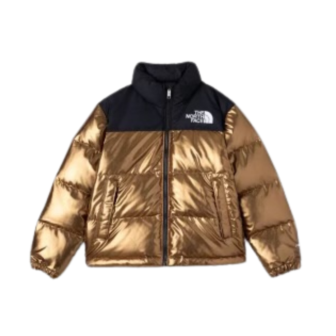 The North Face Printed 1996 Retro Nuptse Jacket Metallic Gold