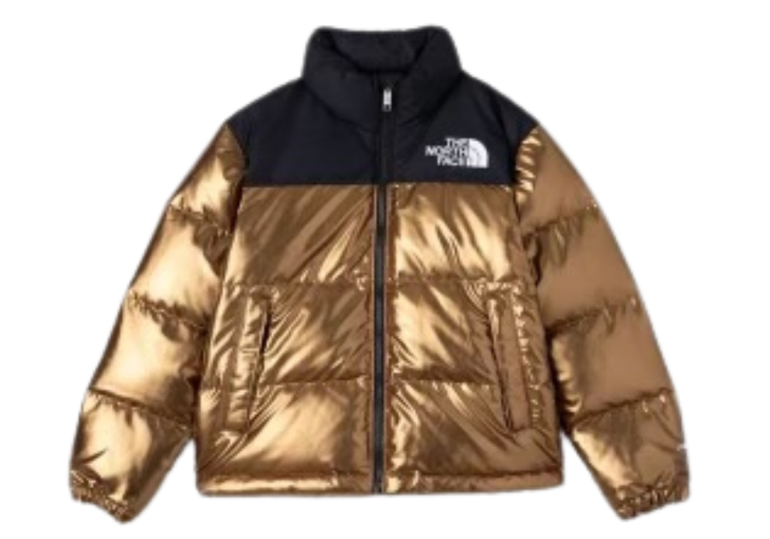 The North Face Printed 1996 Retro Nuptse Jacket Metallic Gold