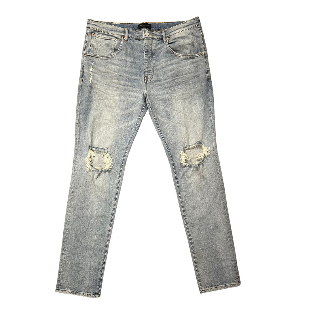 PURPLE BRAND P002 Light Indigo Blowout Jeans, pre-owned, size 40 – photo 1 of 2