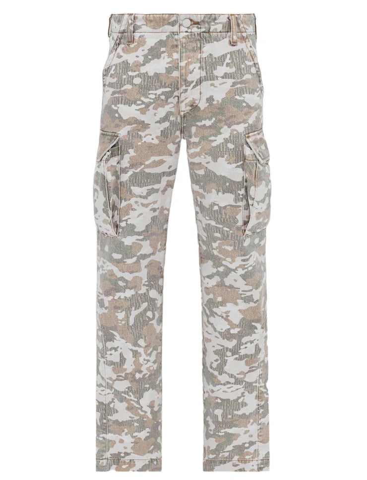 Amiri M65 Denim Flared Camo Cargo Pants