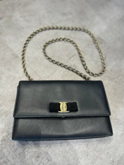 Salvatore Ferragamo Ginny Crossbody Bag Saffiano Leather Medium (Preowned)