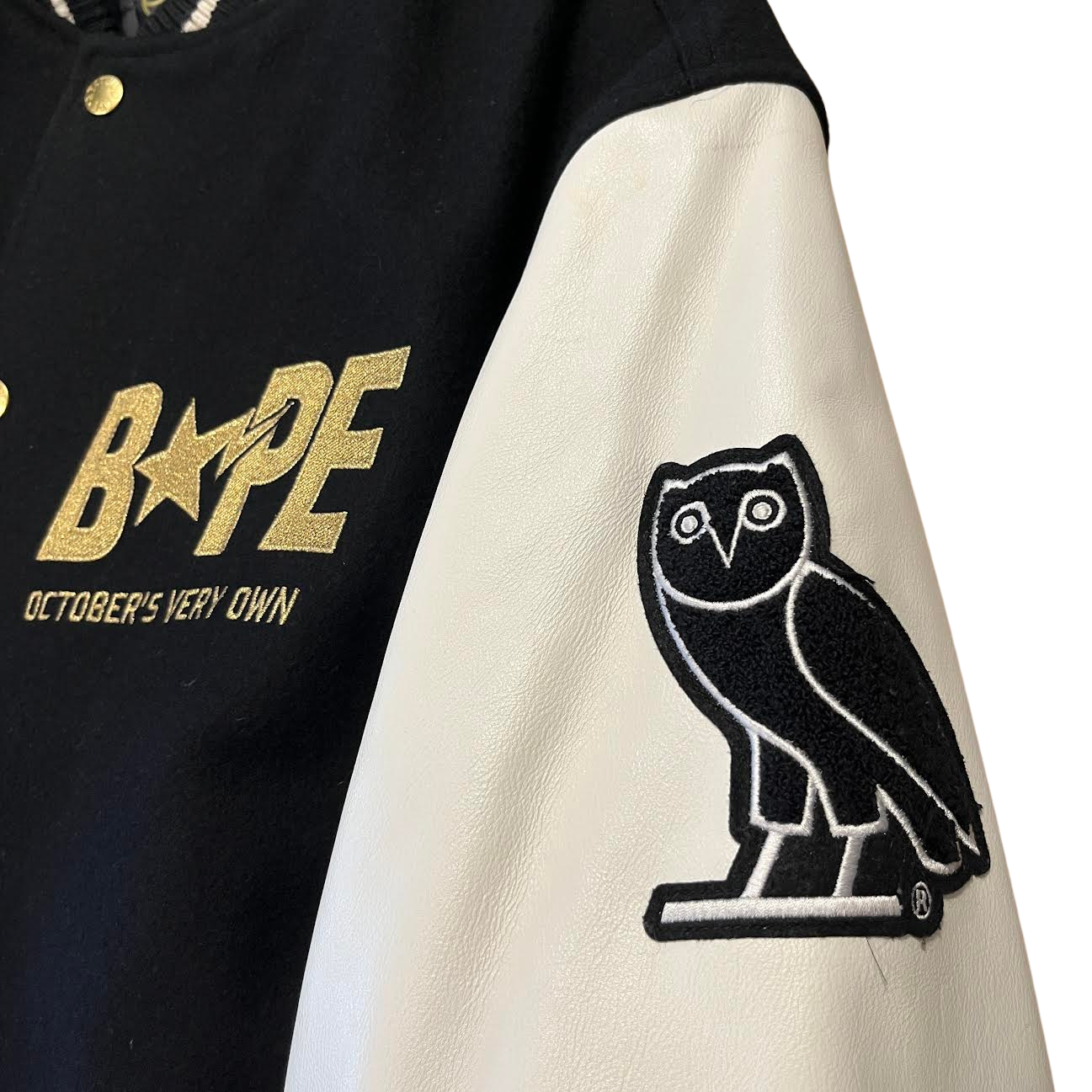 Bape x OVO Varsity Jacket Black (Lightly Preowned)