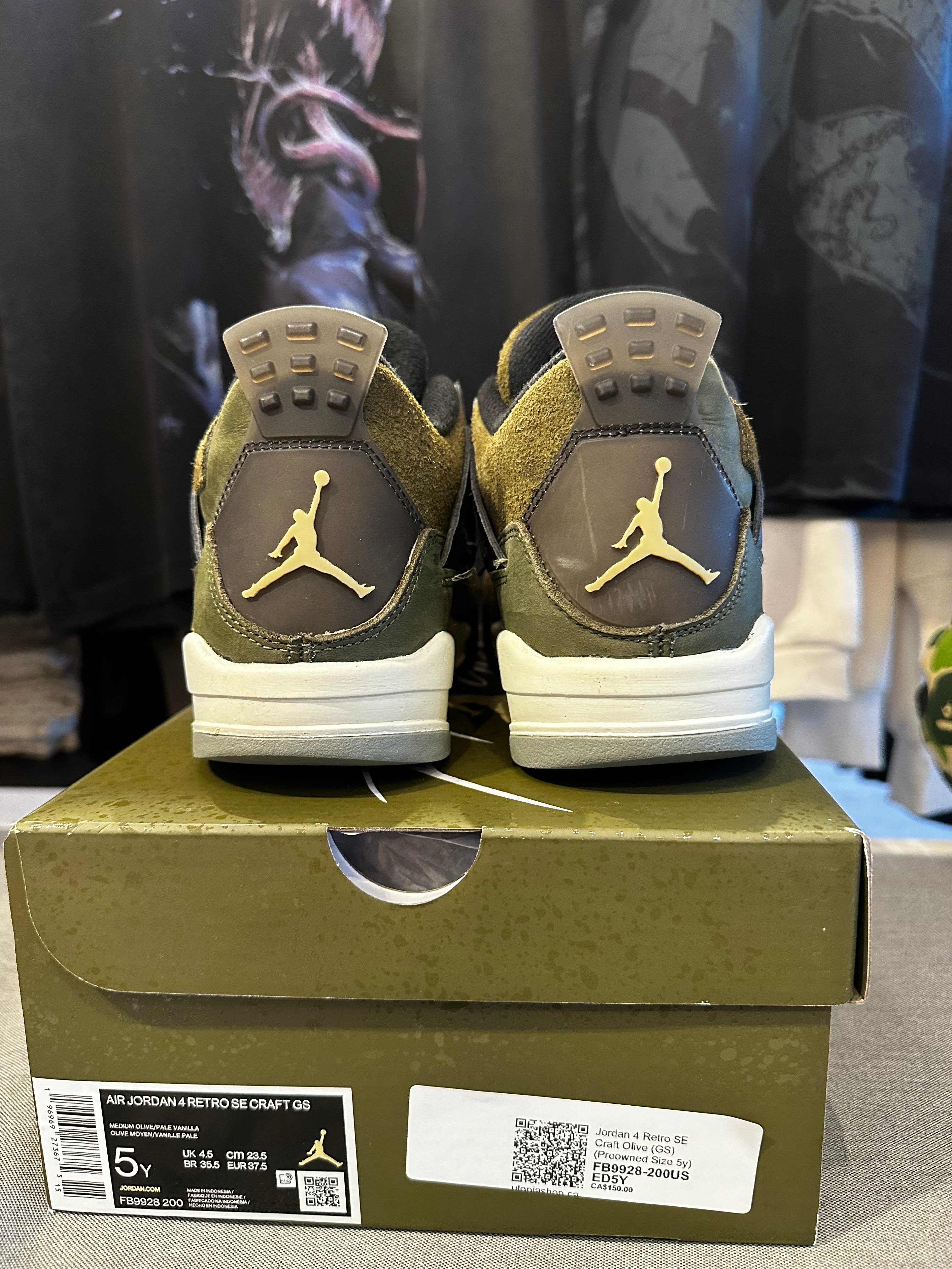 Jordan 4 Retro SE Craft Olive (GS) (Preowned Size 5y)