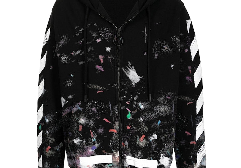 OFF-WHITE Galaxy Brushed Zip Up Hoodie Black (SS21) (Preowned)