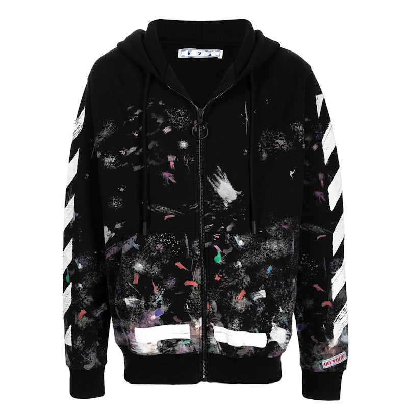 OFF-WHITE Galaxy Brushed Zip Up Hoodie Black (SS21) (Preowned)