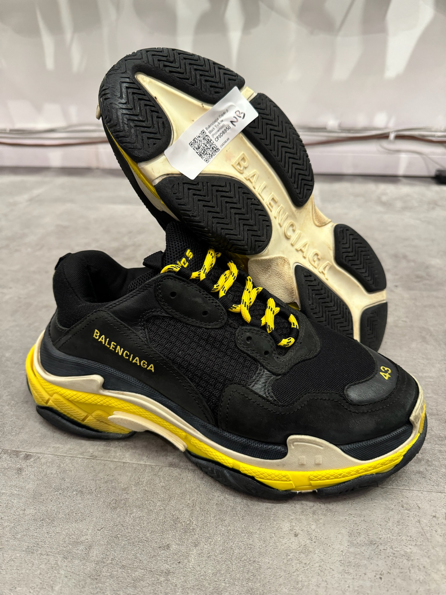 Balenciaga Triple S Black Yellow (Preowned)