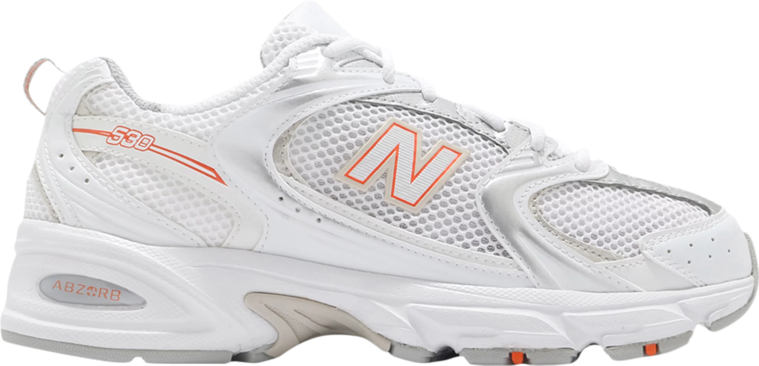 New Balance 530 White Silver Retro Orange