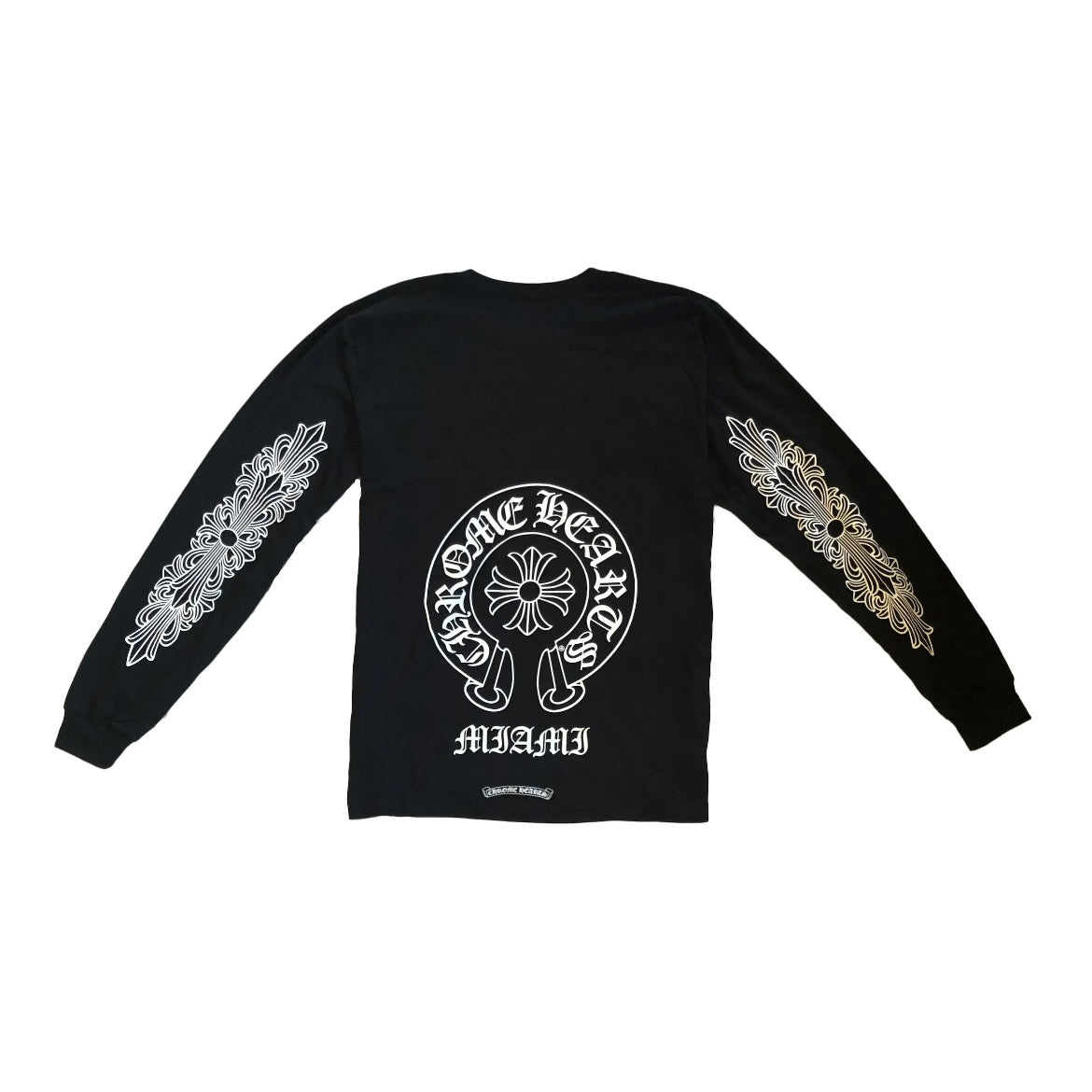 Chrome Hearts Miami Exclusive Floral Horseshoe L/S T-Shirt Black